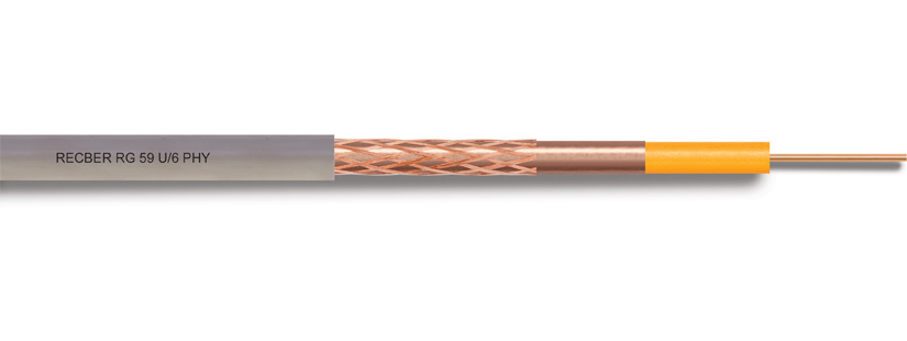 Reçber RG59 U/6 PHY-PVC Cu/Cu Koaksiyel Kablo 100 Metre